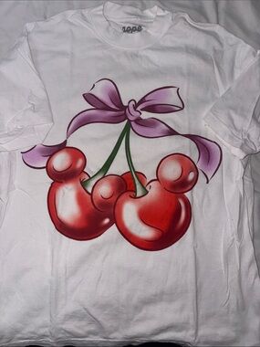 Disney cherry shirt. Rope drop threads brand. Size medium.